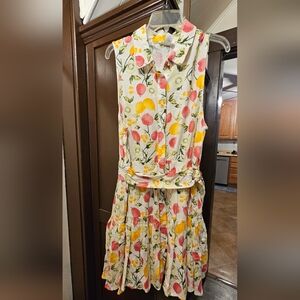 Cynthia Rowley Womens (10) Dress with Pink and Yellow Floral Pattern